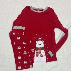 Red Polar Bear Kids Pajamas